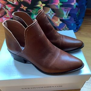 Steve Madden cognac colored booties.